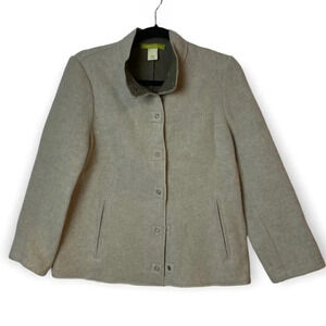 Sigrid  Olsen Wool Blend Snap Up Jacket